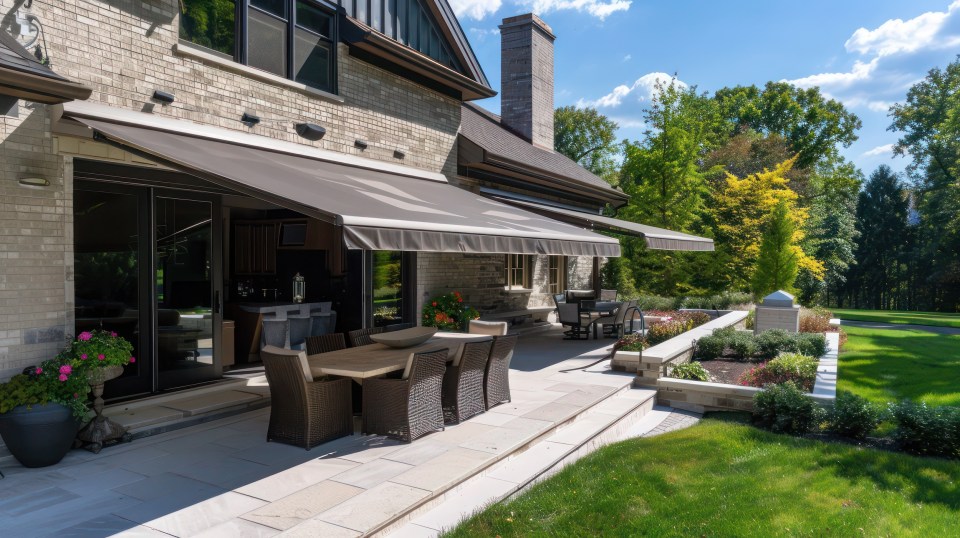 Shade in the windy city: why awnings are a chicago must-have Retractable awning providing shade over a modern chicago patio on a sunny day — featured in “shade in the windy city: why awnings are a chicago must-have. "