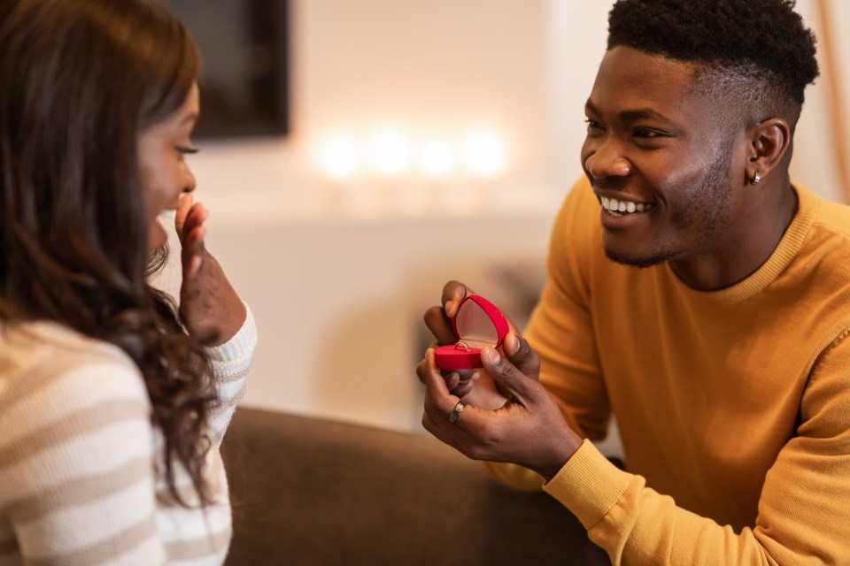 Promise rings: the complete guide to modern commitment jewelry An african american man proposes with a promise to his girlfriend for an article about promise rings: the complete guide to modern commitment jewelry