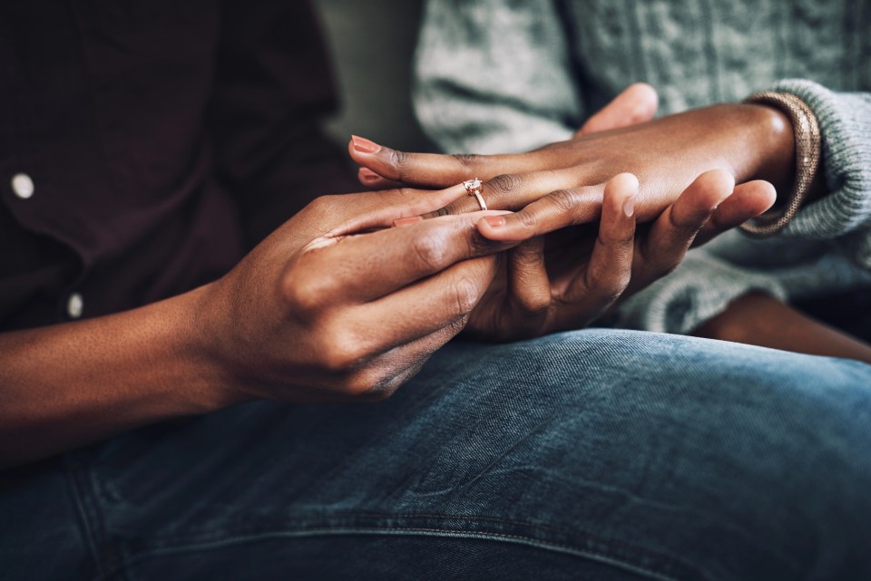 Promise rings: the complete guide to modern commitment jewelry An african american man puts a promise ring on his girlfriend's had for an article about promise rings: the complete guide to modern commitment jewelry
