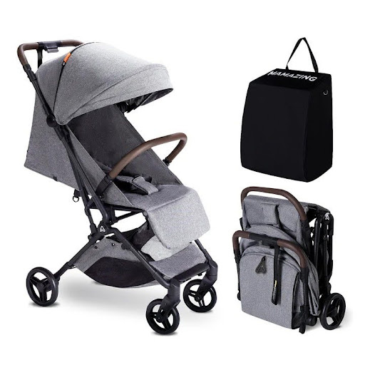 Choosing the perfect pushchair stroller for your next trip A gray mamazing stroller for your next trip for black families.