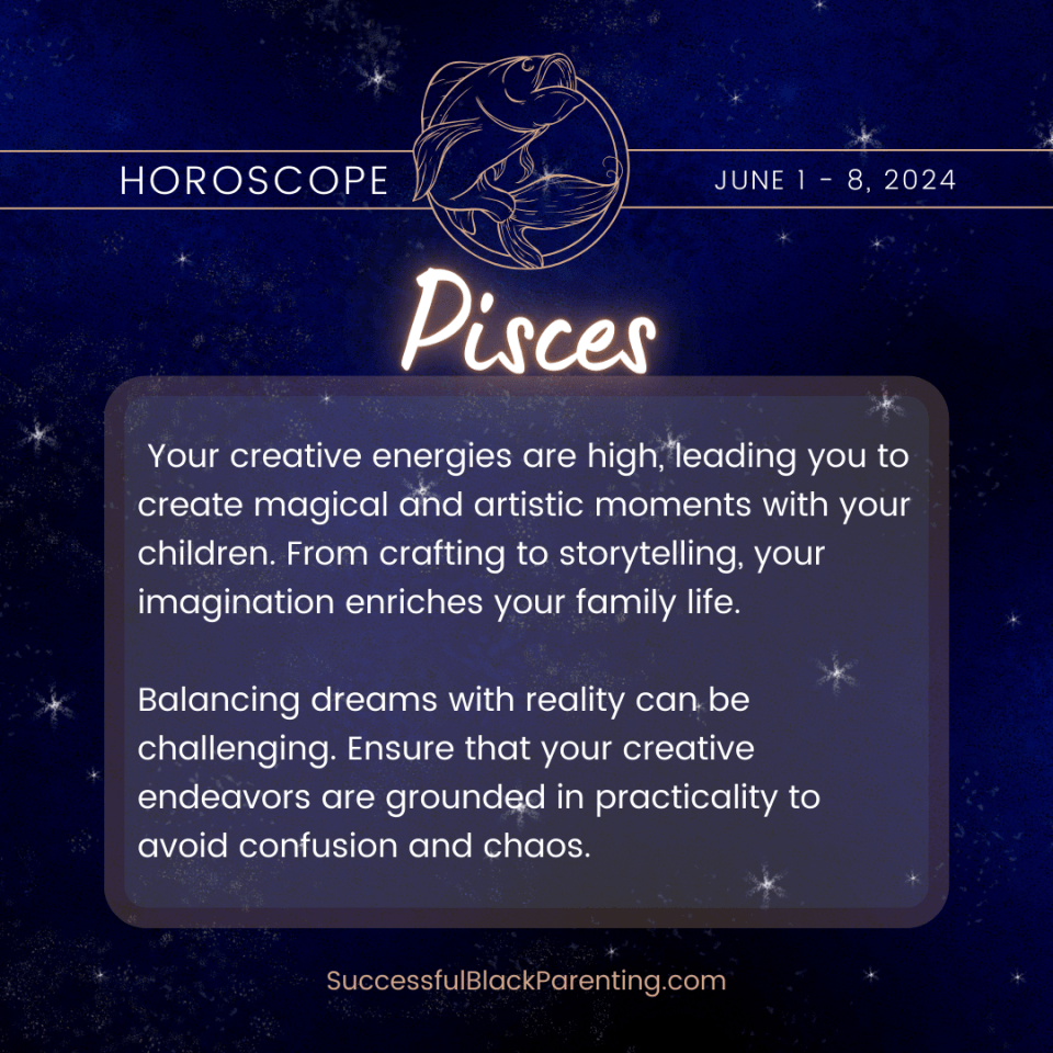 Horoscopes for parents: week of june 2nd – 8th Dreamy and artistic pisces zodiac sign picture, showing two fish swimming in a celestial pool, suitable for pisceans exploring creativity and emotional depth in astrology.