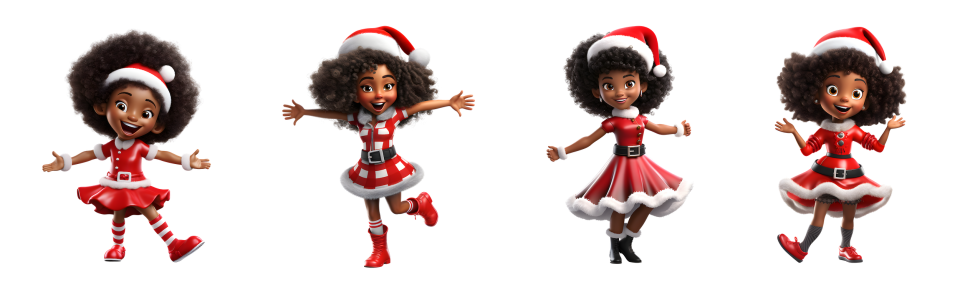 "it's almost christmas" animation: a fresh take on a classic carol with black representation African american female elves frolicking for it's almost christmas.