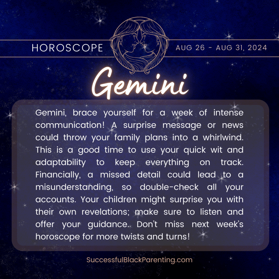 Horoscopes for parents: week of august 11th – august 18th Vibrant gemini zodiac sign artwork featuring twin symbols, designed to attract geminis interested in communication and relationship advice in astrology.