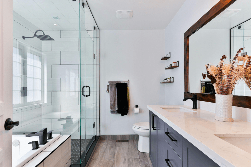 How to childproof your home: essential safety tips for new parents A modern bathroom for an article about how to childproof your home: essential safety tips for new parents
