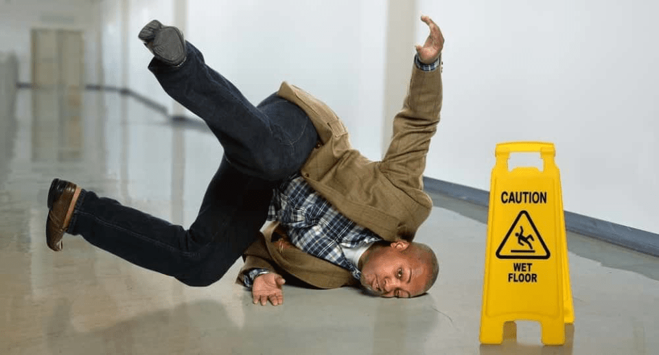Damages you can claim after a slip and fall accident Man slipping on wet floor – slip and fall accident damages in los angeles.