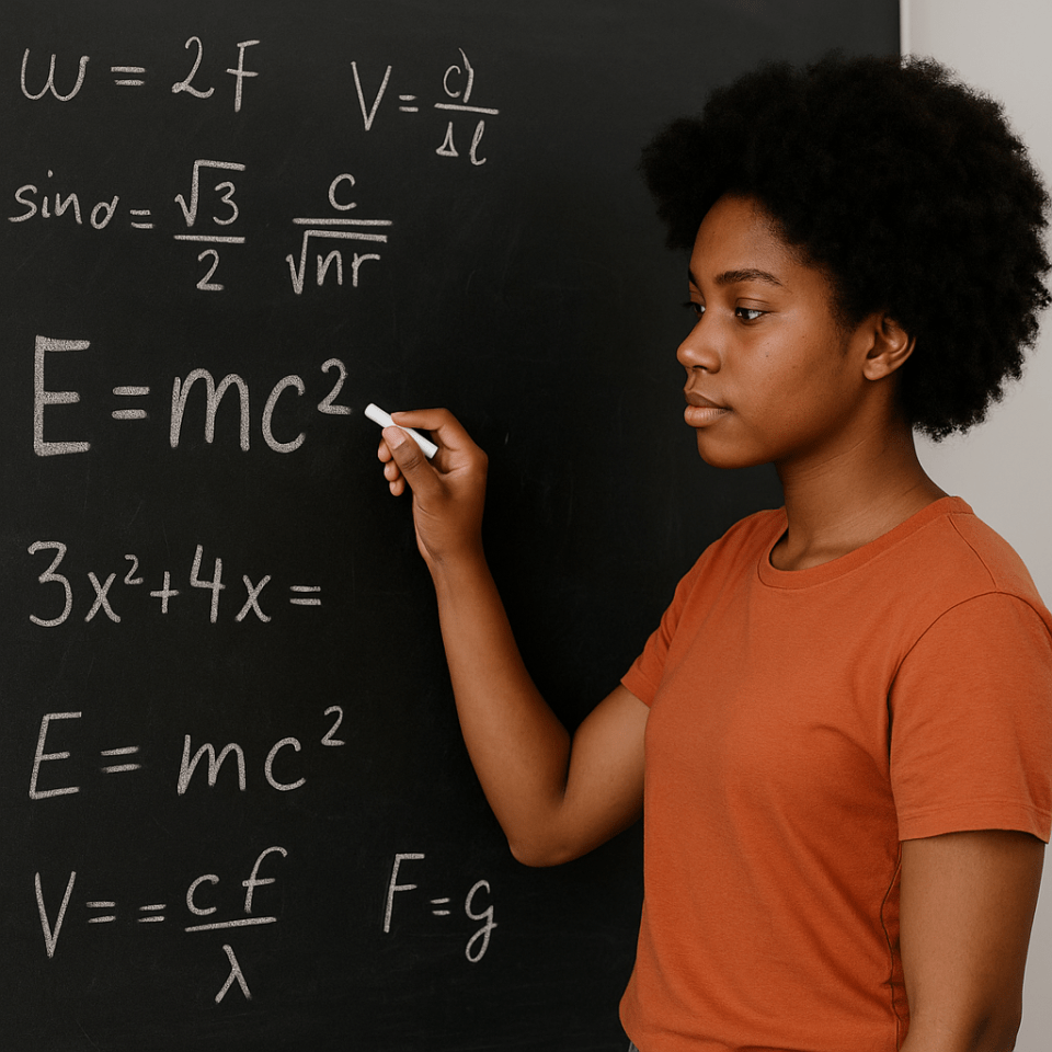 Child struggling with math? 12 signs and 7 ways to help Child struggling with math showing frustration and anxiety at a chalkboard