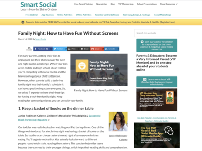 Family enjoying screen-free time, featured on Smart Social.